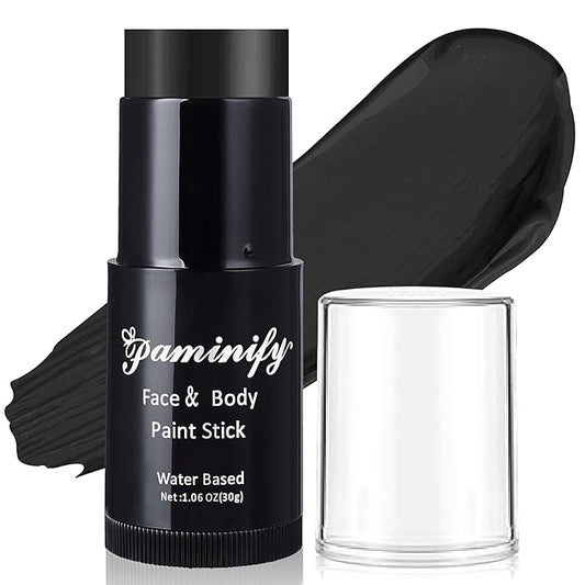 Black Face Paint Stick,Water-Based Black Body Paint Stick,Washable Full-Coverage Halloween Face Painting for Skeleton Skull Zombie Joker Clown Goth Cat Costume,SFX Makeup for Cosplay,1.06 OZ