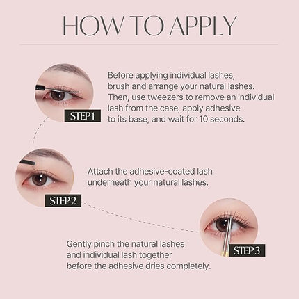 EYEME Cutting Eyelash NO.W33 – 5 Set Pack, Premium Cluster Lashes with W-Shaped Design for a Wide & Lifted Eye Look, Customizable & Lightweight for a Natural Finish,Glue Not Included, K-Beauty