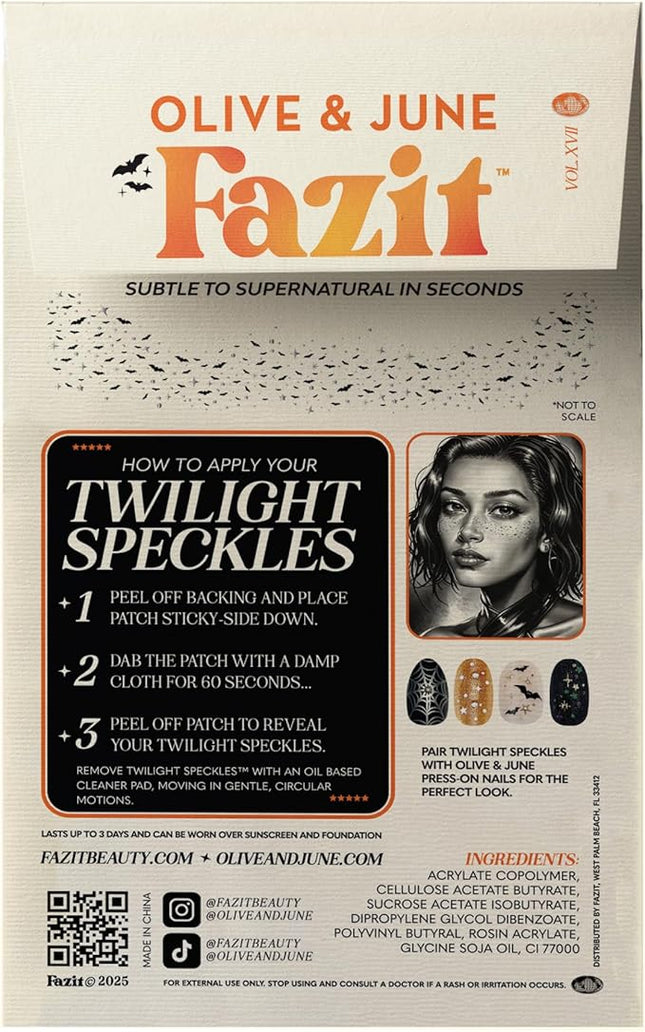 Fazit Makeup Patches - Halloween Twilight Speckles - Glow Up Make-Up Patches - Cute Glitter Makeup Accessories for Women - Cosmetic Glitter for Face