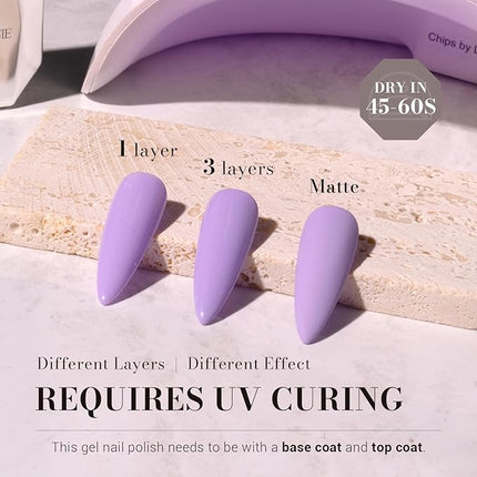 MelodySusie 15ML Lavender Purple Gel Nail Polish,Nails Soak Off UV LED Light Purple Gel Polish Gift for Women Nail Art Manicure Salon DIY Nail Design Decoration at Home-449-A2703