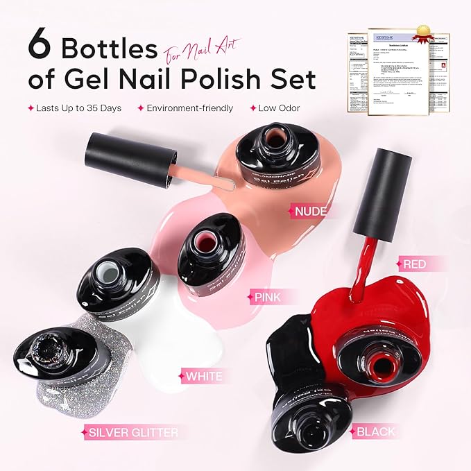 Acrylic Nail Kit with Everything: Professional Nail Kit Set for Beginners 48W Nail Lamp Complete Nail Supplies Salon