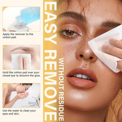 QUEWEL Lash Clusters Bond Eyelash Cluster Glue for DIY Lash Extensions, 5ML Cluster Lashes Glue Waterproof&Long Lasting, Super Strong Hold Eyelash Clusters Bond Suitable for All Day Wear (Clear)