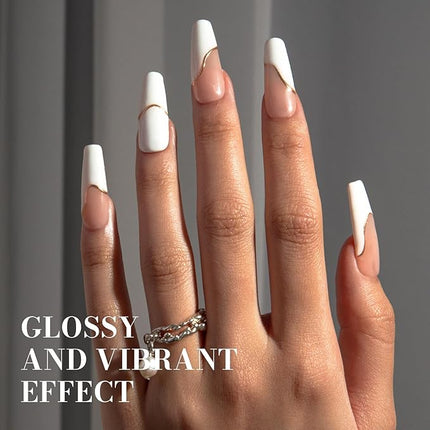 MelodySusie White Gel Nail Polish,0.5fl oz Nails Soak Off UV LED Milky White Gel Polish Christmas Gift for Women Nail Art Manicure Salon DIY Nail Design Decoration at Home-595-A2202