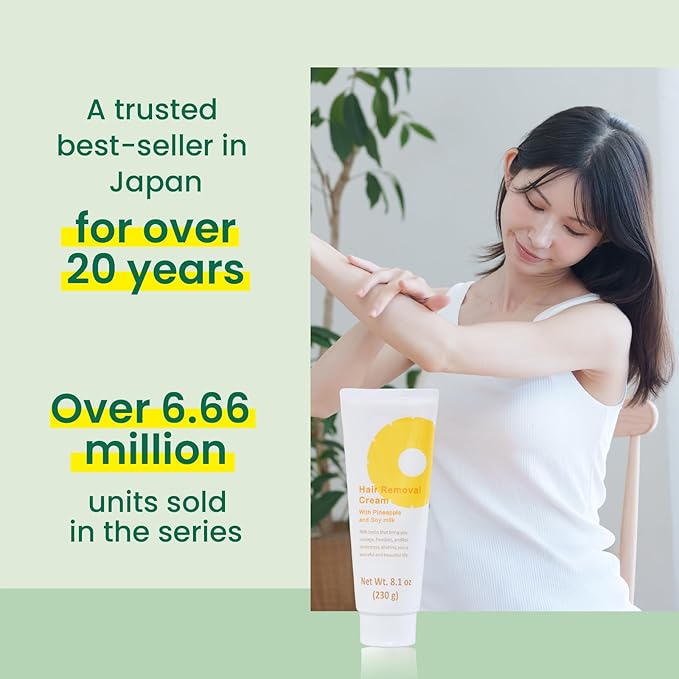 Hair Removal Cream for Women with Pineapple and Soymilk, Made in Japan, 8.1 OZ
