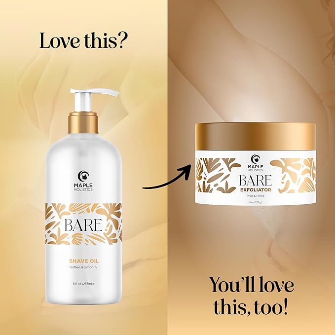 Bare Luxury Shaving Oil for Women - Lavender Shave Oil for Women for Legs Face Underarms and Pubic Hair & Skin - Silky Smooth Body Oil for Women's Shaving & Dermaplaning - Safe for Intimate Areas