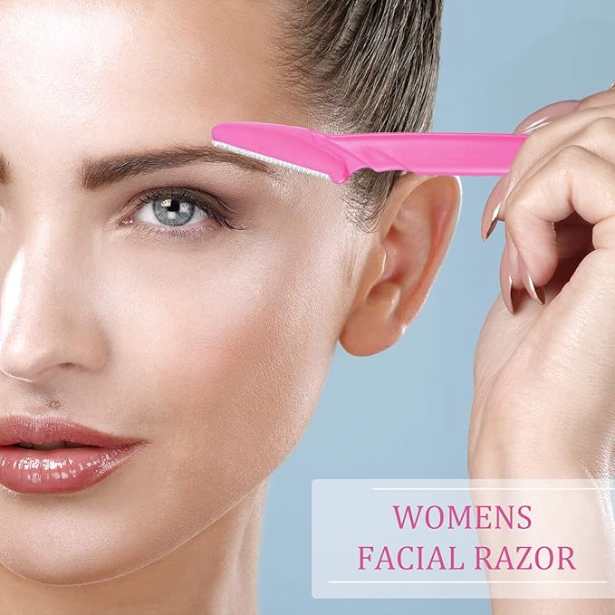 Boao 60 Pieces Eyebrow Razor Shaver Dermaplaning Tool Hair Shavers for Women and Man Face Microblades Shaper Trimmer with Precision Cover Skincare Party Favors