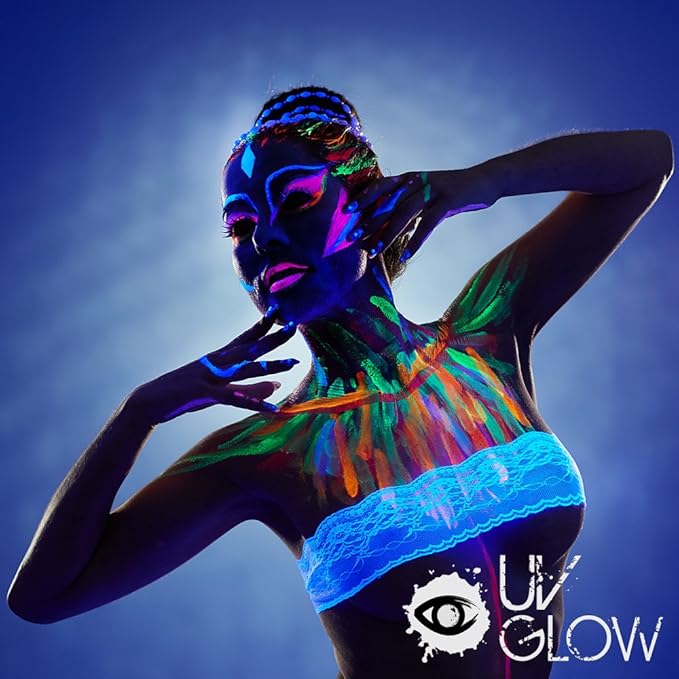Blacklight Face and Body Paint 0.34oz - Neon Fluorescent (0.34 Fl Oz (Pack of 7))