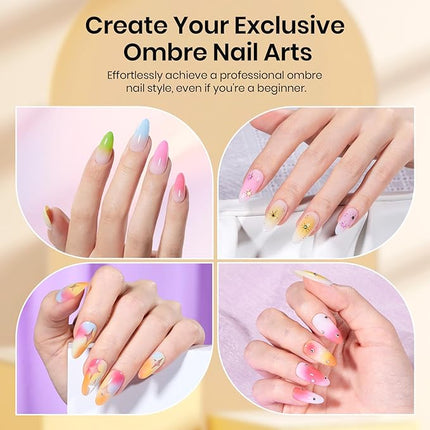 Beetles 150Pcs Soft Nail Sponges for Ombre, White Nail Sponge with Grabbing Pen, Blooming Nails Art Brushes, Gradient Manicure DIY Tools, Professional Accessories Supplies for Home and Salon Use