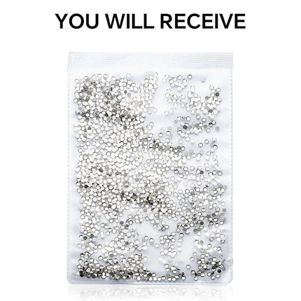 1440Pcs White Crystal Rhinestones,Glass Flatback Rhinestones Small Gemstones for Nail Face Makeup Art Crafts Clothes Decoration -(SS4,1.6mm,White)