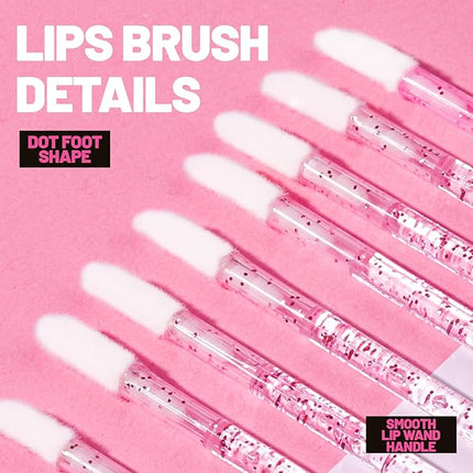 Teenitor 200pcs Lip Applicators Disposable and Mascara Wands, 100pcs Lip Wands, 100pcs Disposable Mascara Wand, Crystal Pink