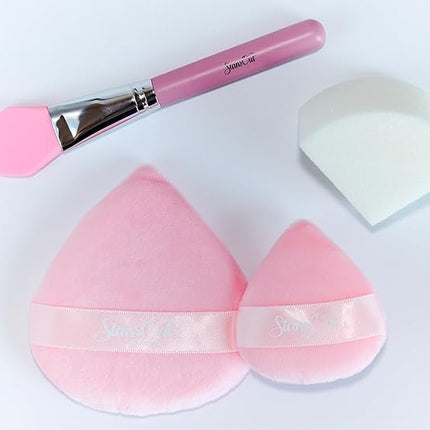 StansOut Ultimate Complexion Bundle: Liquid Foundation Brush, Makeup Brushes for Liquid, Cream, Stick Foundation - Flat, Round, Blender Brushes - 101 Contoured, 108 Straight - Long-Lasting