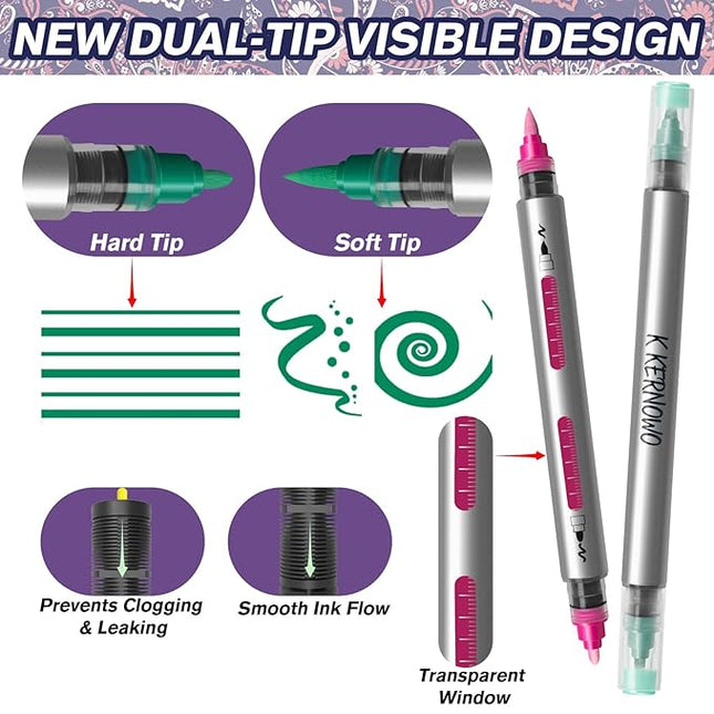 Water Resistant Face Paint Tattoo Pen - 18Pcs Temporary Tattoo Markers for Skin Dual-End Visible Capacity Henna Body Tattoo Kit, Body Painting Kit, Teen Girl Gifts Trendy Stuff for Teenage Adults