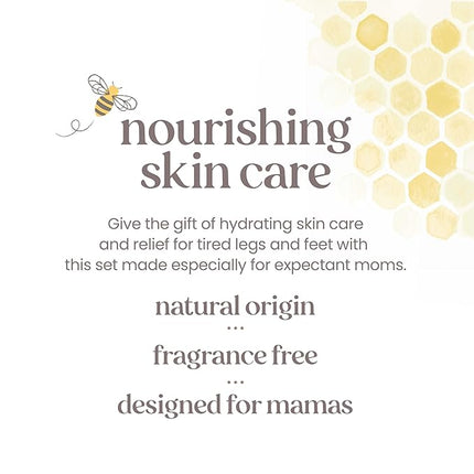 Burt’s Bees Mama Gift Set, Includes Lip Balm, Leg and Foot Cream, and Belly Butter, Natural Origin Skin Care, 0.15 oz./3.38 oz./6.5 oz.
