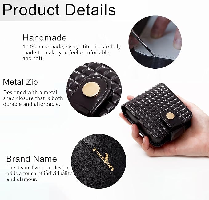 Cockatoo Leather Lipstick Case with Mirror, Women's Portable Lipstick Pouch Travel Cosmetic Bag, Mini Cosmetic Bag (Bright Red)