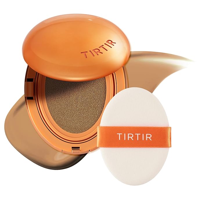 TIRTIR Mask Fit Ai Filter Cushion Foundation | AI-Like Semi-Matte Finish - Up to 72-Hour Medium to Full Coverage Korean BB Cushion Make up Beauty, #34W Toffee, 0.63 Fl Oz