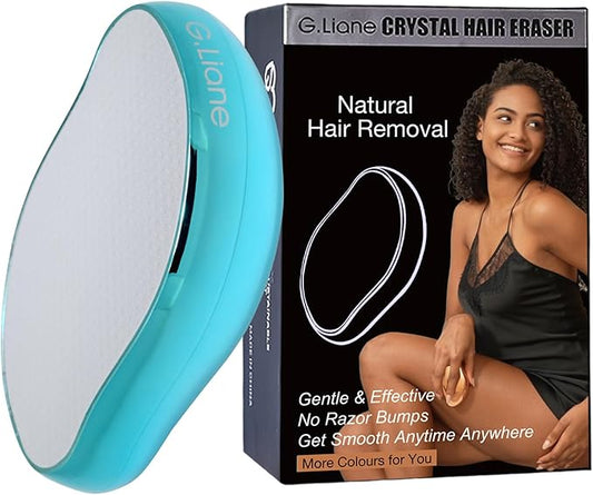 Crystal Hair Eraser,Upgraded Painless Crystal Hair Remover,Effective Nano Glass Hair Removal Device and Skin Exfoliation,Body Epilator for Women and Men(Aqua)