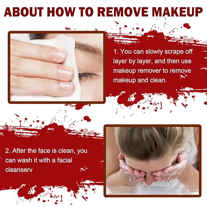 Scar Wax and Fake Blood Gel Set Scar Wax Kit with Spatula for Wound Modeling Skin Wax Fake Nose SFX Zombie Vampire Cosplay Makeup Halloween Special Effects Makeup