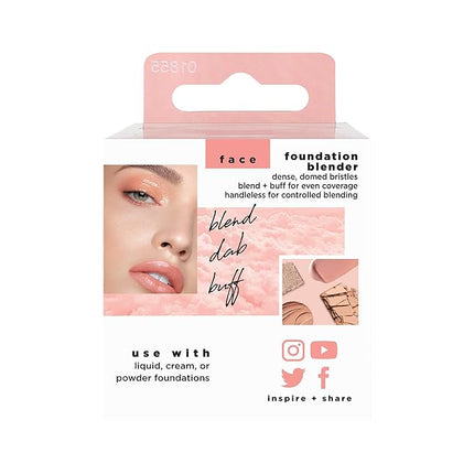 Real Techniques Foundation Makeup Blender, Kabuki Brush For Face or Body Makeup, Works With Liquid or Cream Foundation, No Handle, Blend & Buff Makeup, Dense Synthetic Bristles, 1 Count