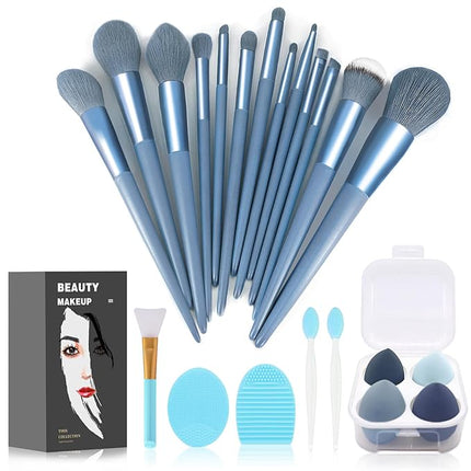 Makeup Brushes 22 Pcs Makeup Kit,Foundation Brush Eyeshadow Brush Make up Brushes Set (Blue, 22 Piece Set)
