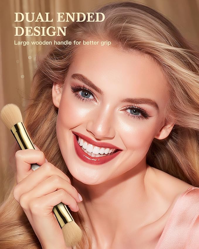 Makeup Brushes Set Professional BESTOPE PRO - 18 Pcs,Double Ended Foundation Concealer Blush Eyeshadow Contour Eyeliner Face Makeup Brush Set,Blending Brush For Makeup With Case Travel,White