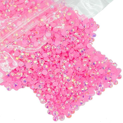 qiipii 5000PCS 4mm Dark Pink AB Resin Rhinestones for Crafts Pink AB Flatback Jelly Resin Rhinestones Bulk SS16 Non-Hotfix Stones Diamonds Crystals Gems for Mugs Tumblers Bottles DIY Crafts Decoration