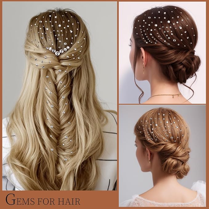 Teenitor Self Adhesive Face & Body Rhinestone Makeup Gems - Festival & Concert Face Jewels, Hair Gems, Stick On Pearls