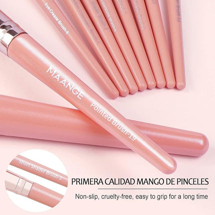 Makeup Brushes, MAANGE 20Pcs Makeup Brush Set Premium Synthetic Foundation Face Powder Blush Concealers Make Up Brushes Sets with Gift Box（Pink)