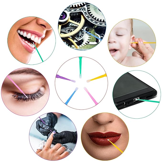 BTYMS 1000 Count Dental Applicators Microbrush Micro Swabs for Eyelash Extensions，Micro Applicators Brushes Disposable Lash Swabs Mascara Brush - 1.5mm/2mm/2.5mm