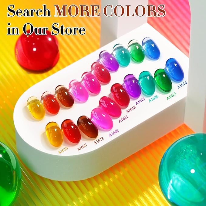 Double Rhythm 0.5 Oz Jelly Gel Polish Same Color Same Bottle Sheer Neutral Natural Light Milky Pastel 15ML Translucent Polish Art DIY at Home (Dark Brown-A1673)