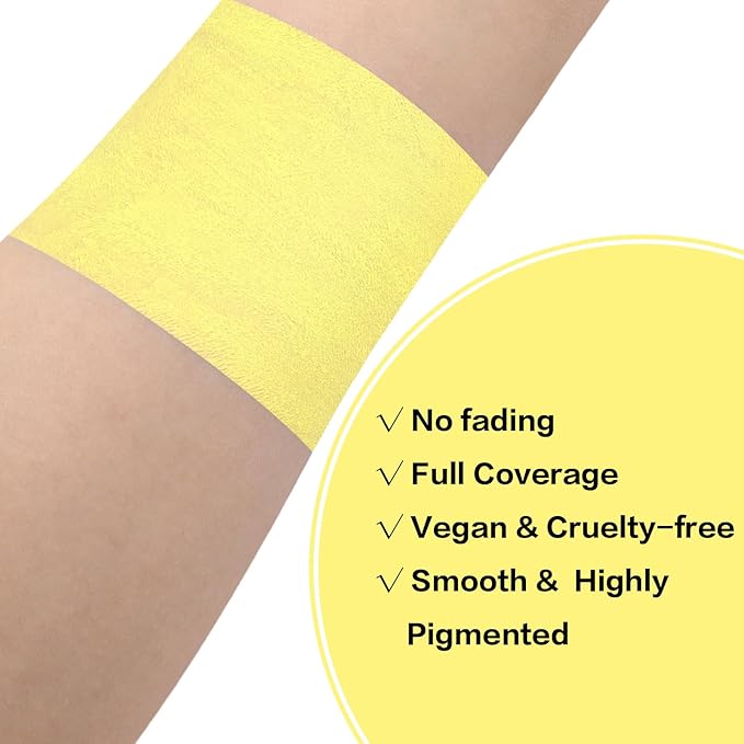 BAD COLOR Yellow Face Body Paint Stick, Full-Coverage Eye Black Sticks for Adults Children, Hypoallergenic Face Painting Kit for Halloween SFX Lion Tiger Minions Stage Cosplay Costume Party