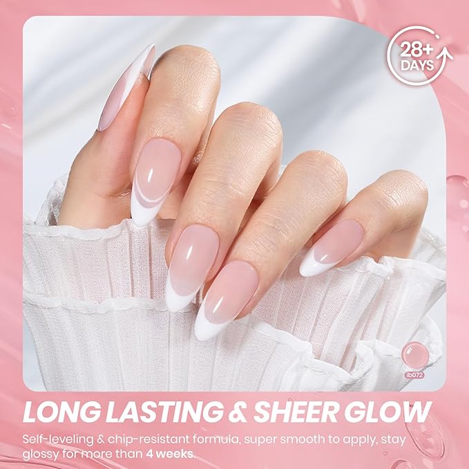 Beetles Neutral Gel Nail Polish 15ml Jelly Nude Pink Gel Polish Set Sheer Pink Soak Off UV LED Translucent Effect French Nail Art Spring Summer Manicure Gift for Women