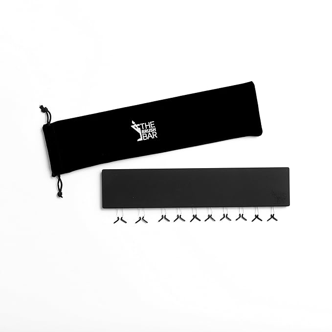 Makeup Brush Drying Rack - The Brush Bar - Makeup Brush Organizer - Portable Makeup Brush Holder - Makeup Brush Holders for Vanity - Space-Saving Makeup Brush Holder Organizer - Dries Brushes Quickly