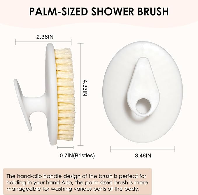 INNERNEED PP Shower Brush Body Exfoliating Scrubber, for Deep Clean Body Wash, Cellulite Treatment, Lymphatic Drainage and Blood Circulation Improvement (Pack of 2)