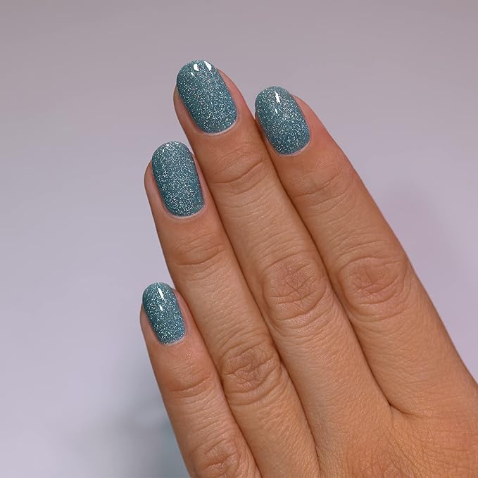 ILNP Aspen - Muted Turquoise Blue Holographic Jelly Nail Polish