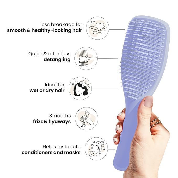 Tangle Teezer Ultimate Detangler Brush for Wet & Dry Hair, Eliminates Knots & Reduces Breakage for All Hair Types, Sweet Lavender
