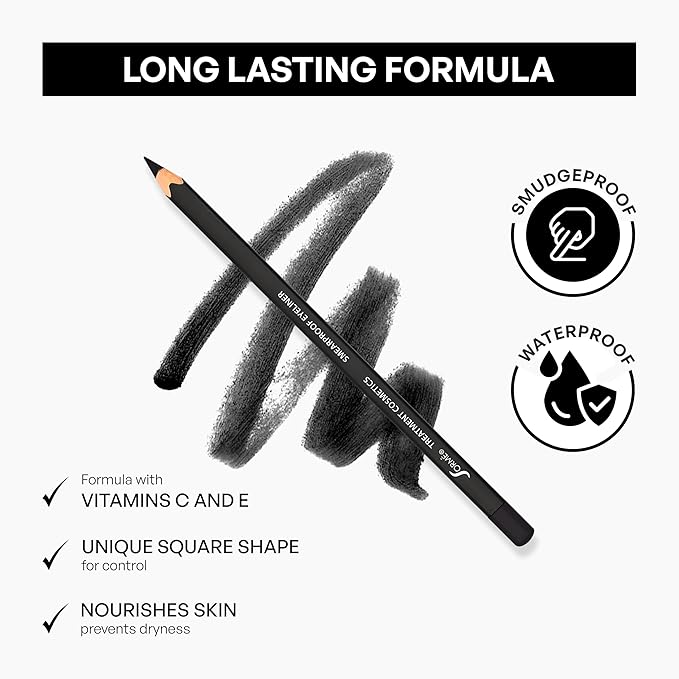 Sorme Treatment Cosmetics Smearproof Eyeliner 0.16oz | Long Lasting Black Waterproof Eyeliner Pencil | Smudge-Proof Waterline Eyeliner | Cruelty-Free and Gentle Pencil Eyeliner