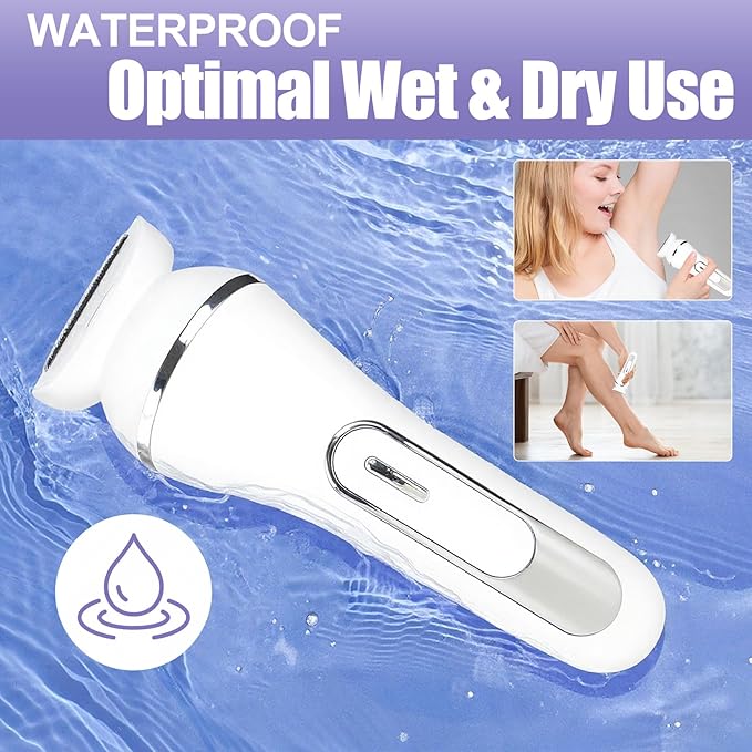 3.0 Women Face Epilator, 7-in-1 Rechargeable Facial Hair Remover with LED Battery Display, Facial Shaver for Face, Eyebrow, Nose Trimmer (White)