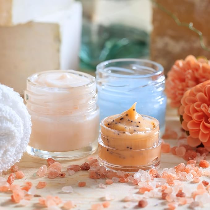 KEYWING 4oz Clear Glass Jars, 36 Pack Round Small Glass Jar with Black Lids Empty Cosmetic Containers with Inner Liners for Lotions, Powders, Cream and Ointments