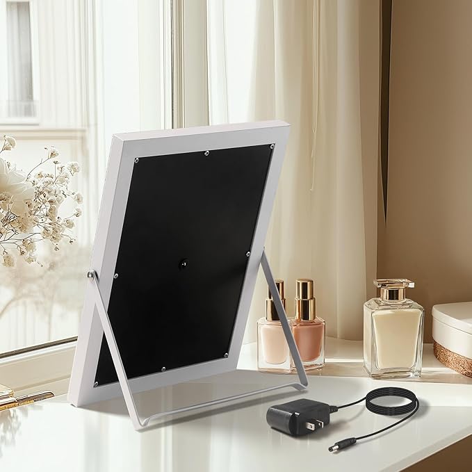 Vanity Mirror with Lights,RGB & 3 Dimmable Light Modes Makeup Mirror with Touch Control,Light Up Mirror for Desk,360°Rotation,17x14 Inch