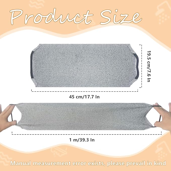 10 Pack Exfoliating Washcloth Back Scrubber for Shower, Back Washer Scrub Exfoliator with Handles for Men Women, Stretchable Body Loofah Washcloth Bath Towels, Shower Accessories (5 Colors)