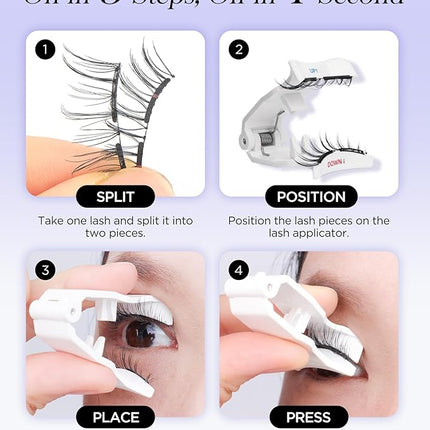BEYELIAN Magnetic Eyelashes with Applicator Kit, Upgrade Soft Magnetic Lashes Reusable False Eyelashes Natural Look, No Glue Needed Eyelashes for Daily Work Magic-13(Lightweight & Comfortable)