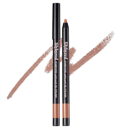 lilybyred Starry Eyes Am9 to Pm9 Gel Eyeliner | Korean Gel Eyeliner, Intense Color Payoff, Creamy Formula, Easy Blending, Built-in Sharpener, Smudge-Proof, Long-Lasting, 0.017 oz. (13 Caramel Brown)