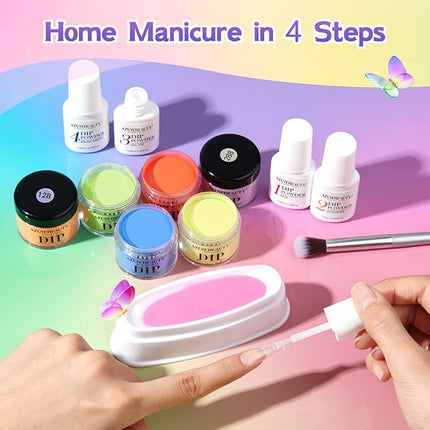 AZUREBEAUTY Nail Polish Set 4 Colors Fall Winter Brown Pink Glitter Nail Polish Quick Dry Natural Nail Lacquer Fingernail Kit with Top Coat DIY