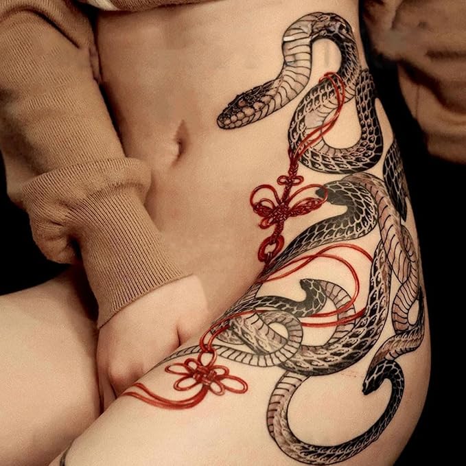 Large Temporary Tattoos Women Temporary Neck Tattoos Temporary Realistic Flower Chest Tattoo for Adults (TS08)