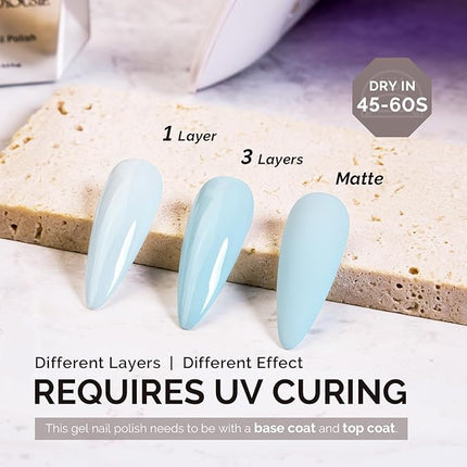 MelodySusie Light Blue Gel Nail Polish,0.5fl oz Soak Off UV LED Bright Blue Gel Polish Gift for Women Nail Art Manicure Salon DIY Nail Design Decoration at Home-1750