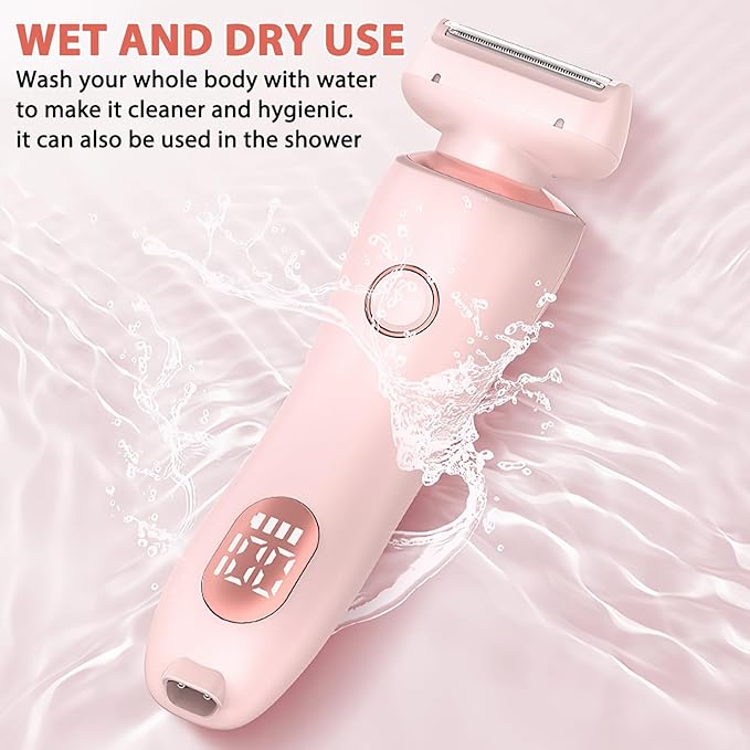 The Glide Pro 3.0 Razors,Smooth Shave Pro for Women,2 in 1 Electric Shaver Razors,Wireless Bikini Trimmer for Pubic Hair,Waterproof Wet & Dry Use for Armpit Legs Face Hairs (Blue)