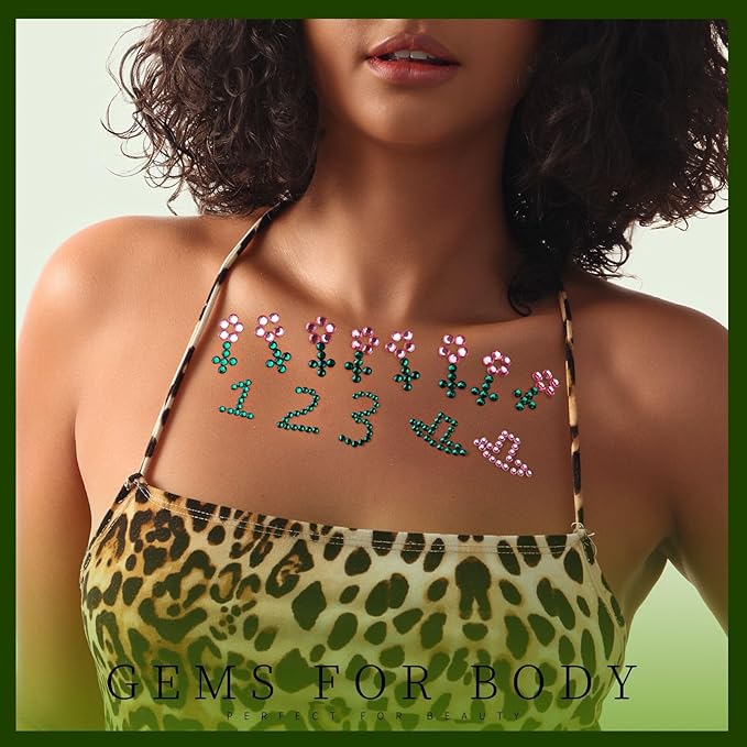 Teenitor Face Gems Self Adhesive Face Rhinestone Makeup Festival Face Jewels Stick On Gems Hair Gems Makeup Gems for Face, Hair, Body, Eye