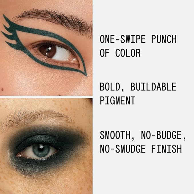about-face Matte Fluid Eye Paint Smoke Signal – High-Pigment Liquid Eyeshadow, Long-Lasting, No-Budge Matte Finish, Vegan & Cruelty-Free (Deep Green)