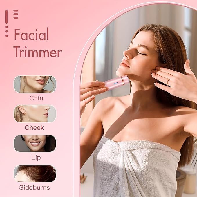 Electric Razor for Women, Rechargeable Hair Remover, Portable and Safe Lady Razor, 2 in 1 Double-Headed Waterproof Wet and Dry, Electric Bikini Trimmer for Women (Pink-1pcs)