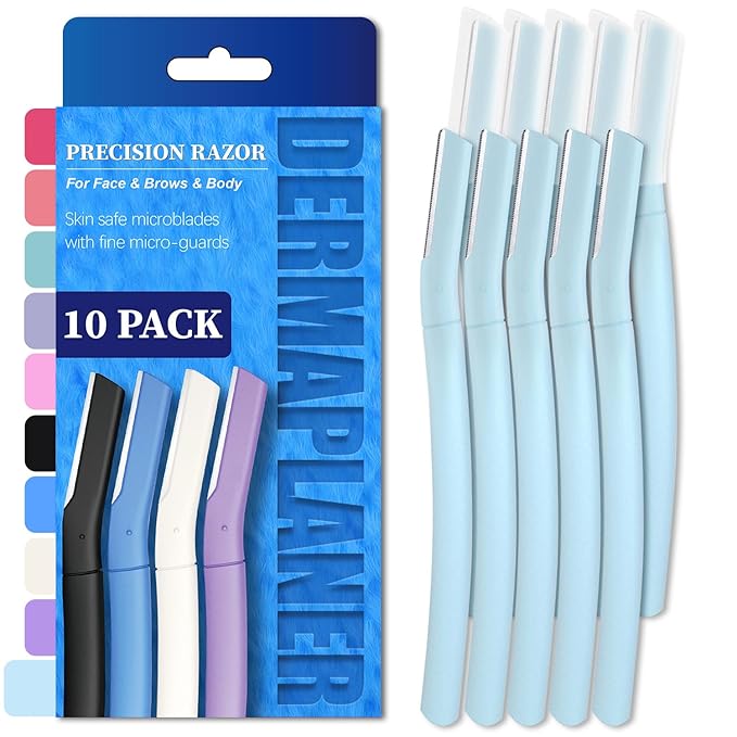 Precision Dermaplane Razor, Face Razors for Women and Men, Eyebrow Razor, Dermaplaning Tool, Peach Fuzz Remover, Skin-friendly Microblades with Protective Cap